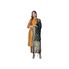 Self Design, Embellished, Embroidered Satin Blend, Net Semi Stitched Flared/A-line Gown